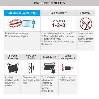 Barkan a Better Point of View Barkan 13 in to 39 in Full Motion - 4 Movement Flat TV Wall Mount up to 55 lbs UL certified 2400.B