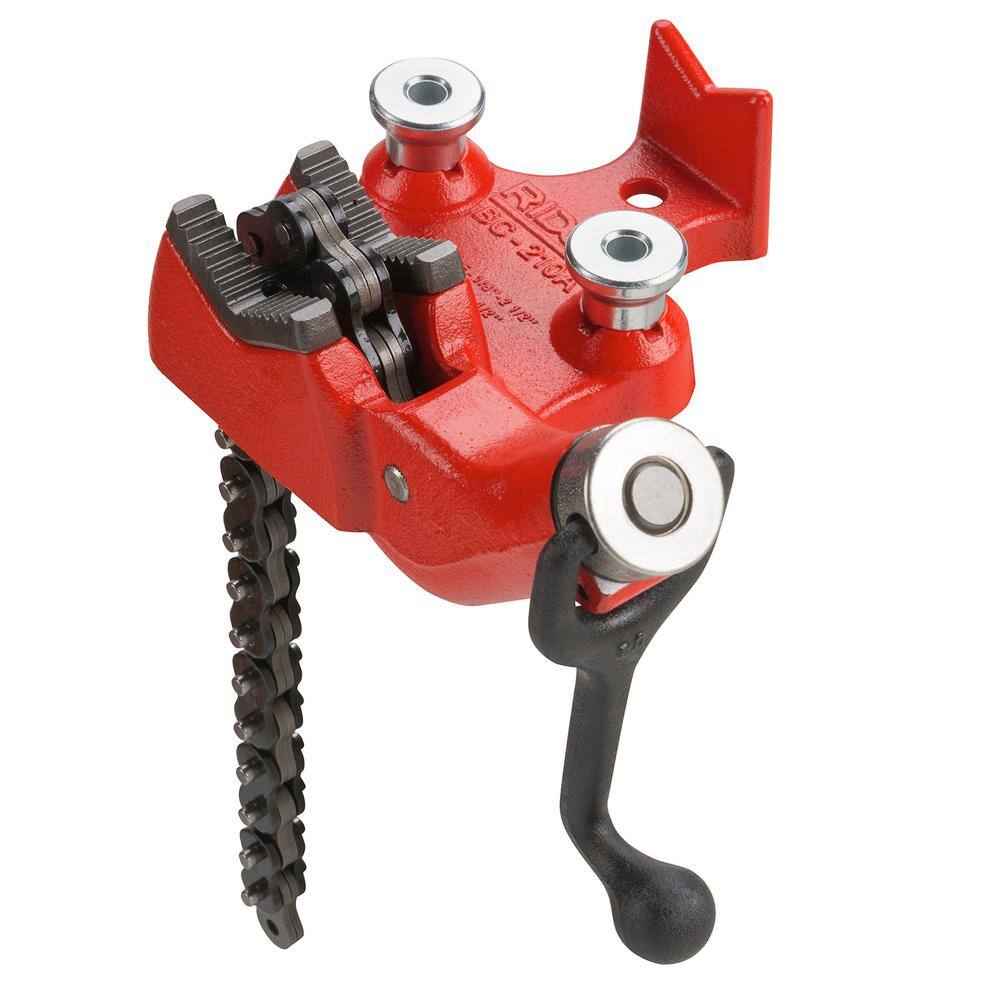 RIDGID 18 in. to 4 in. Pipe Capacity Top-Screw Bench Chain Vise Model BC410A (Includes Pipe Rest  Bender) 40195