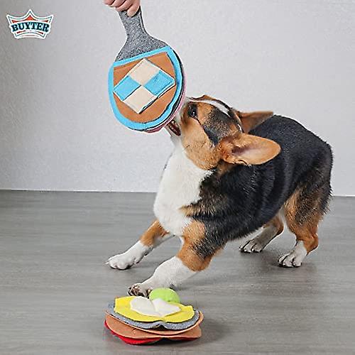 Table Tennis Rackets Pet Dog Play Game Food Hiding Sound Training Decompression Squeaky Bite Toy