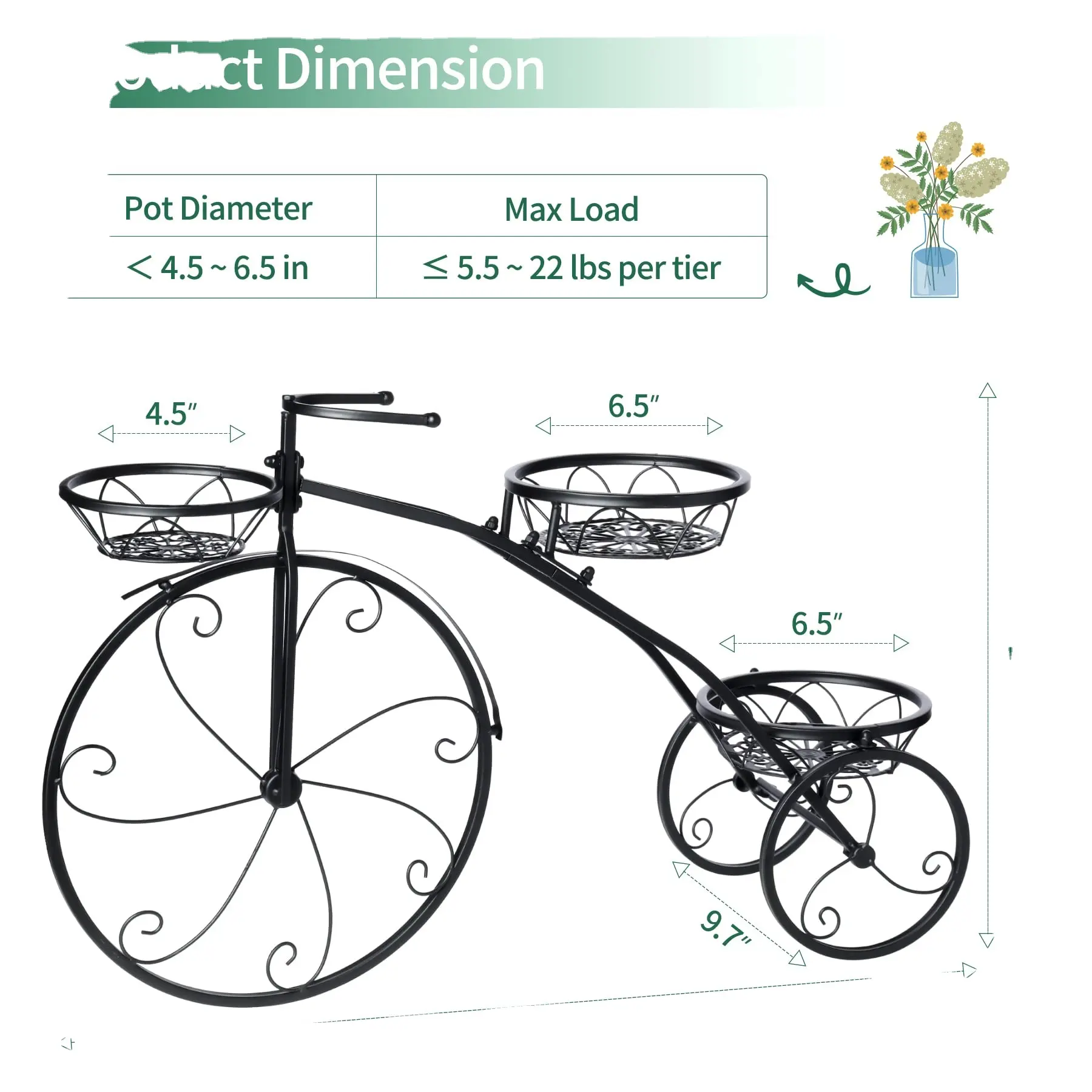 Quality Collection metal Wire antique Bicycle Shape flower pot for garden decoration on hot sale