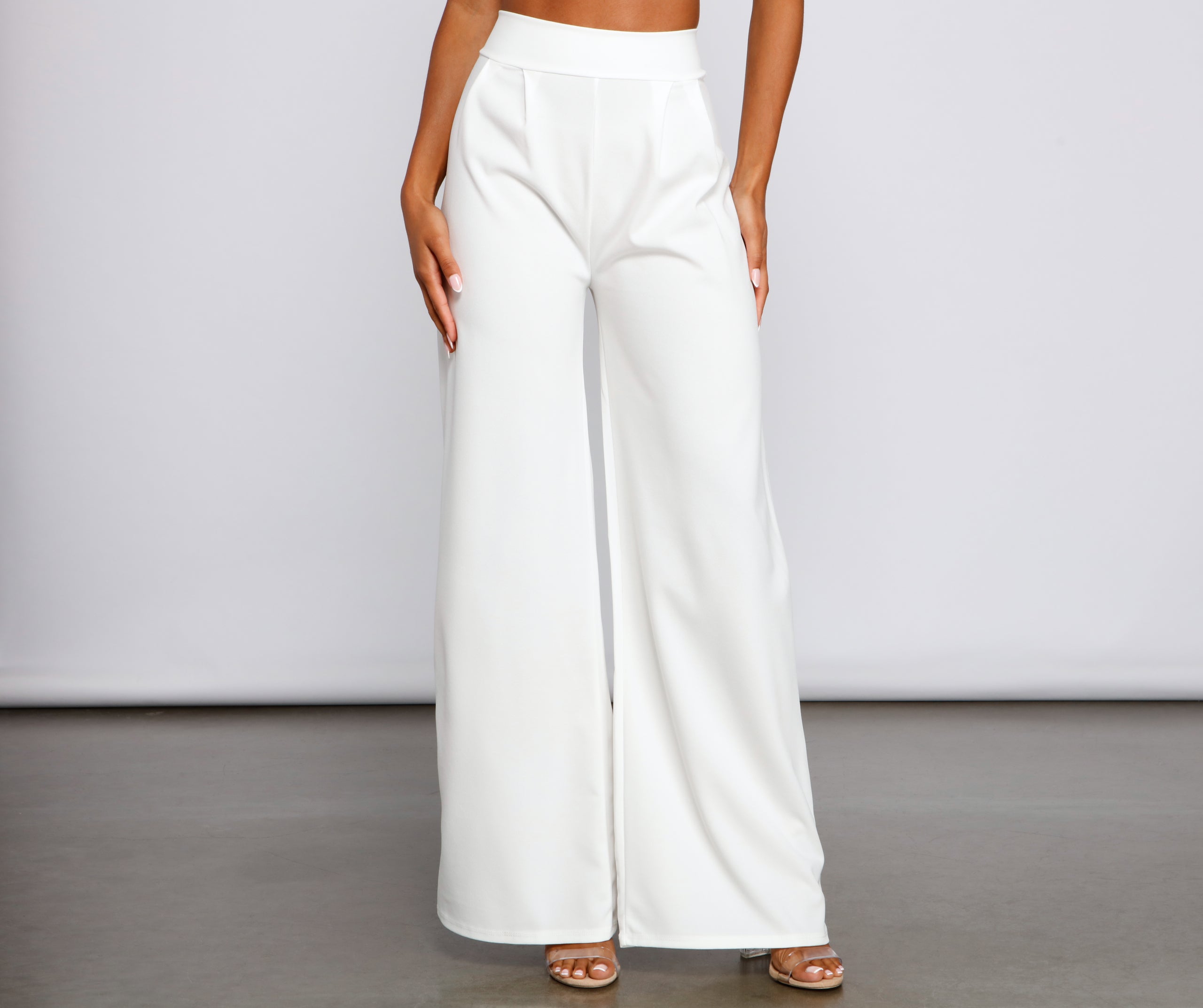 High Waist Pleated Wide Leg Pants