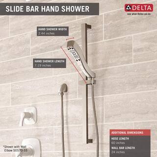 Delta 4-Spray Patterns 1.75 GPM 2.43 in. Wall Mount Handheld Shower Head in Stainless 51552-SS