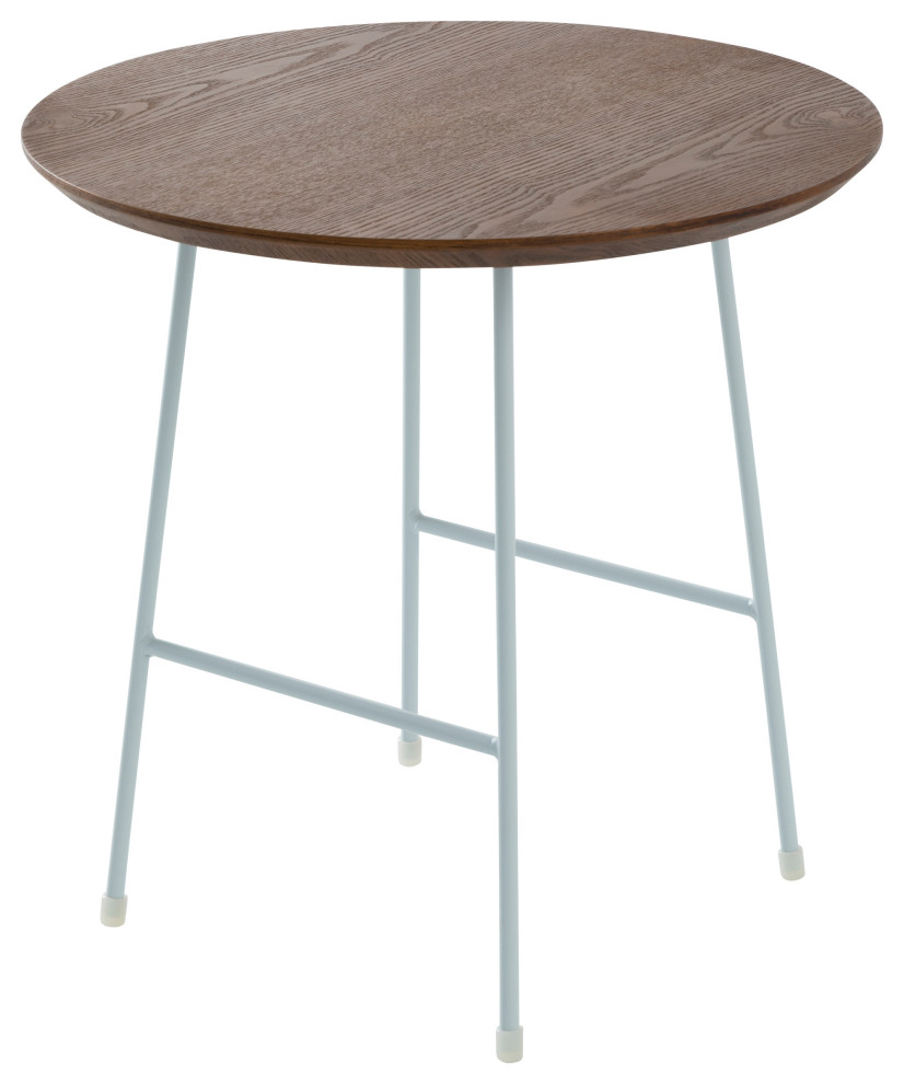 LeisureMod Rossmore Modern Round Side Table With White Steel Frame   Midcentury   Side Tables And End Tables   by LeisureMod  Houzz