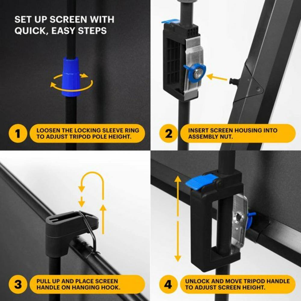 Kodak Projector Screen 60 in. with Stand Portable with Adjustable Tripod RODPJSTS60.16