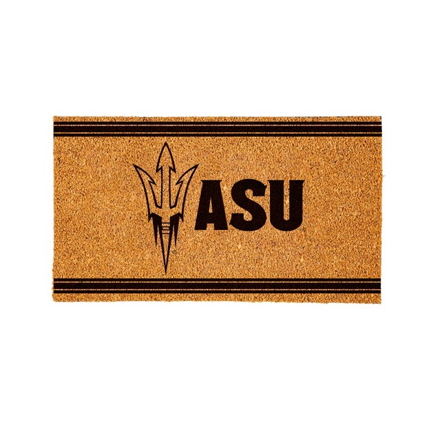 Evergreen Arizona State University Logo Turf Mat Brown 28 X 16 Inches Indoor Outdoor Doormat