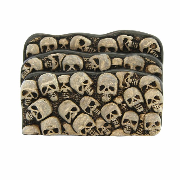 Department 56 Villages Scary Skeletons Steps One Halloween Accessory 75 Inches Three Steps Skulls Landing 6011477 Resin Gray