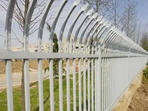 Curve top galvanized steel fence panels for commercial and industrial buildings