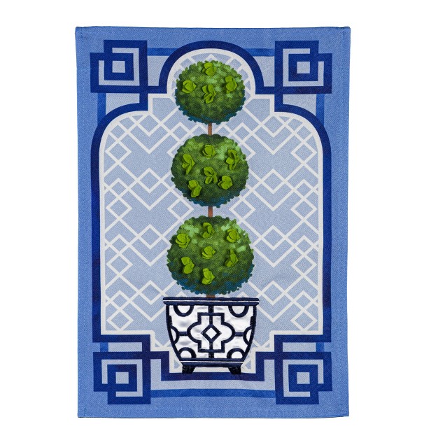 Evergreen Garden Topiary Garden Linen Flag 12 5 X 18 Inches Indoor Outdoor Decor