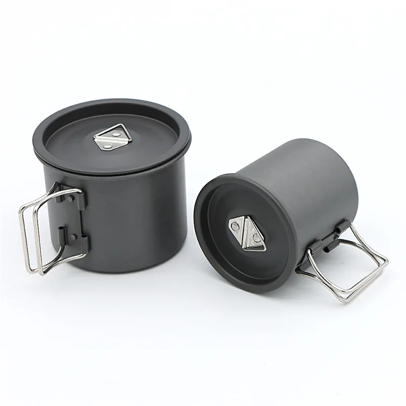 Portable Cheap Travel Aluminum Camping Cup Coffee Cup Teacup Mug Outdoor Water Cup With Folding Handle