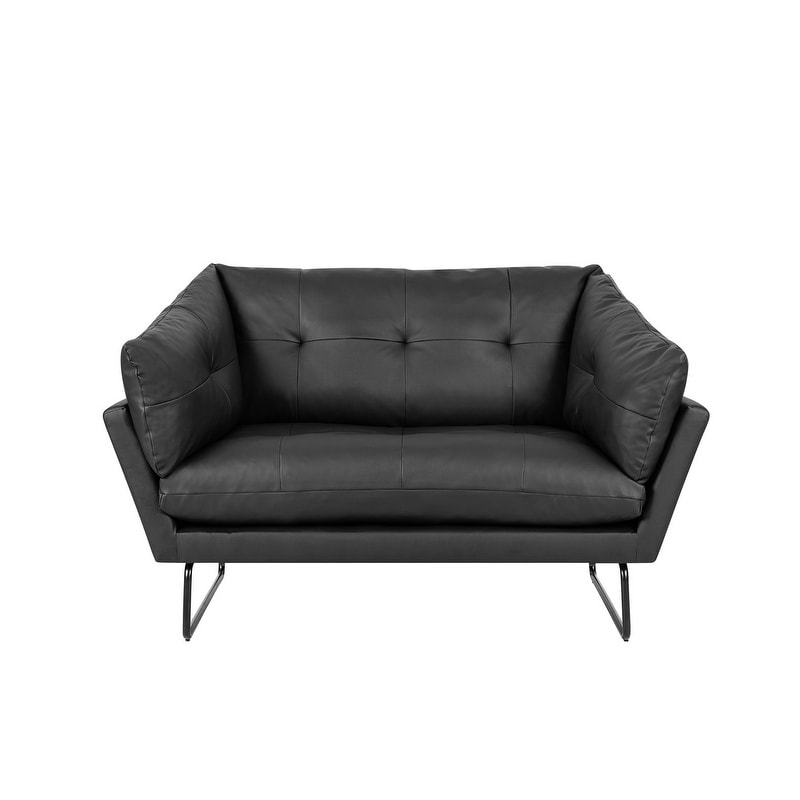 Karla PU Leather Contemporary Loveseat and Ottoman