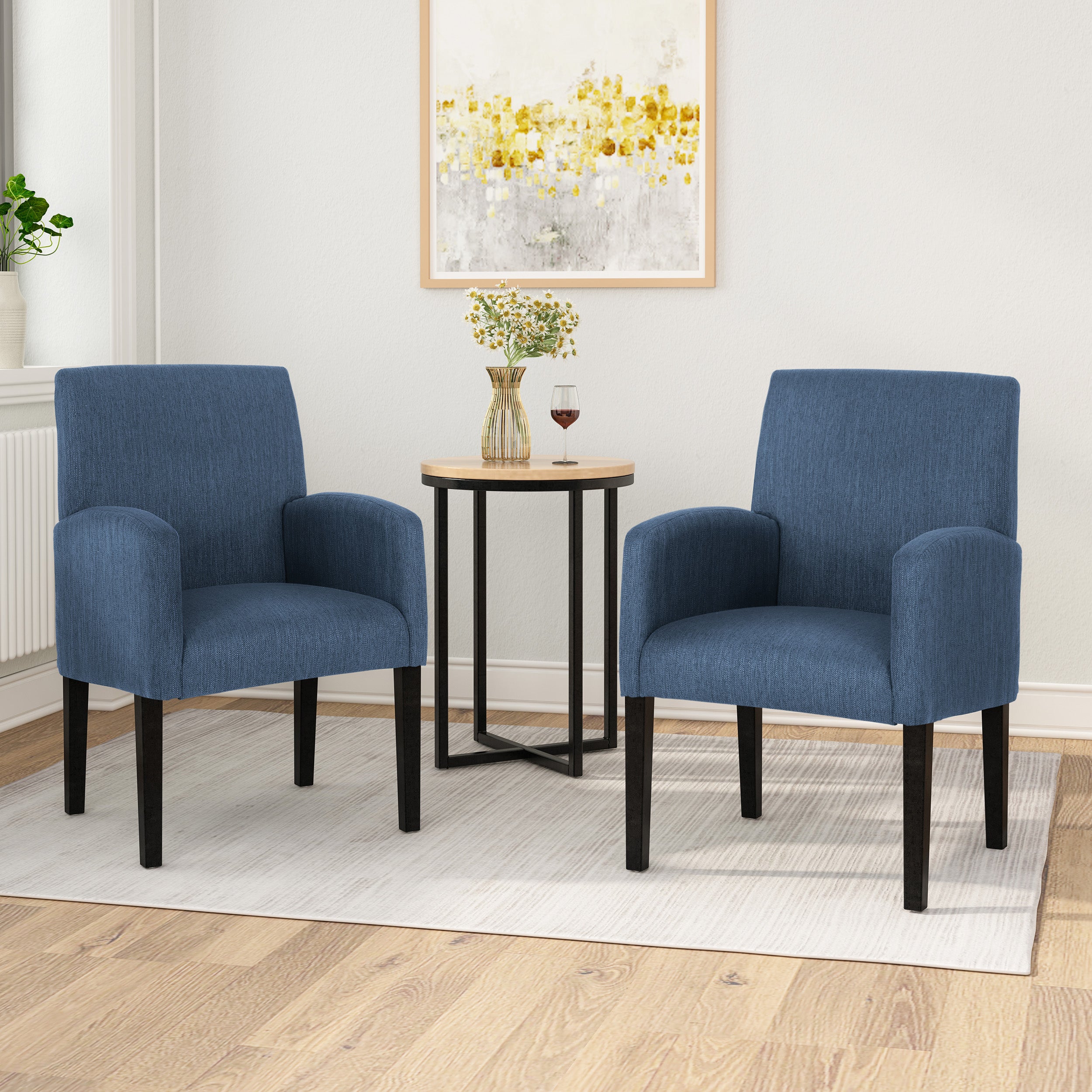 Fairy Contemporary Fabric Dining Chairs (Set of 2)