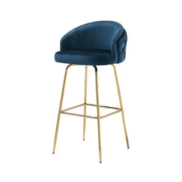 Art Leon Swivel Velvet Uhpolstered Bar Stool