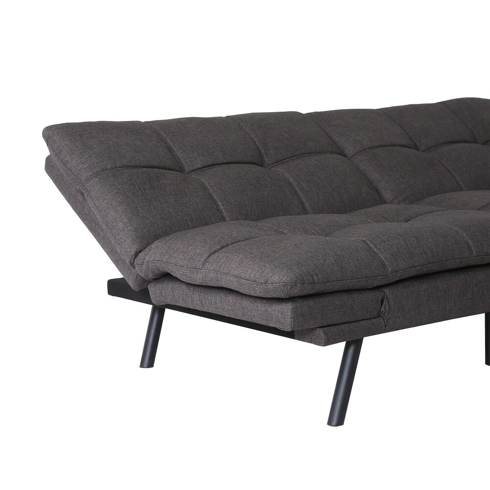 DARK GREY Convertible Futon Couch Bed  Folding Sleeper Sofa