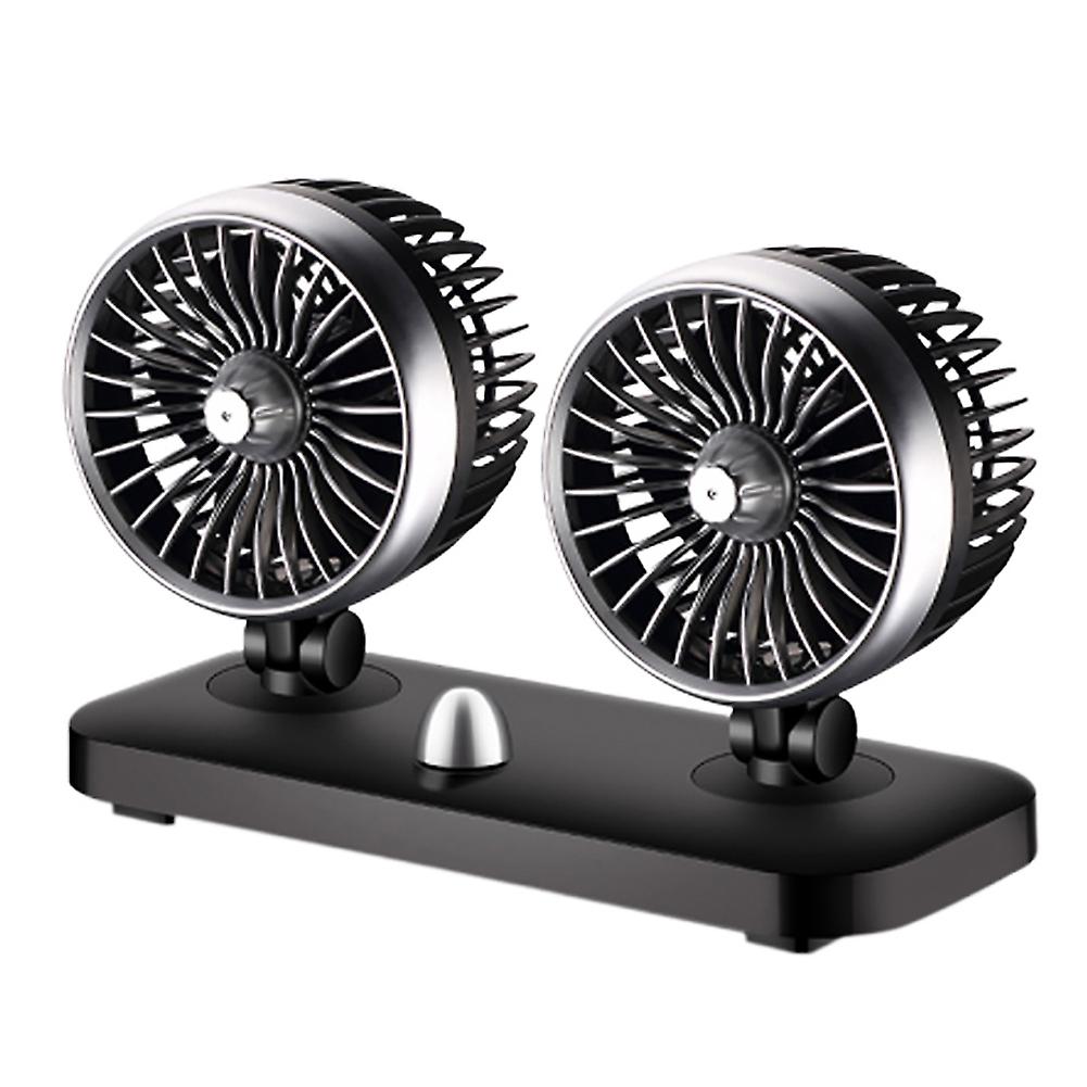 12v Electric Car Fan Adjustable 2 Speed Dual Head Auto Vehicles Cooling Air Circulator Fan Quiet For Car Van Offroad Vehicles