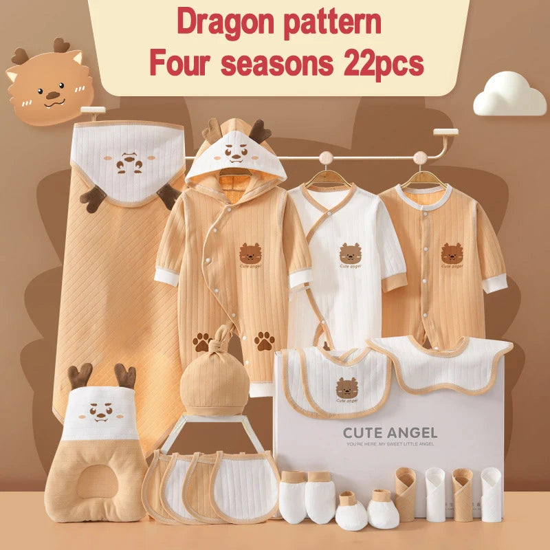 22/24/26 Pieces/0-3Months Newborn Baby Clothing 100% Cotton Kids Clothes Suit Unisex Infant Boys Girls Rabbit Clothing Set