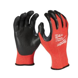 MW Medium Red Nitrile Level 3 Cut Resistant Dipped Work Gloves 48-22-8931