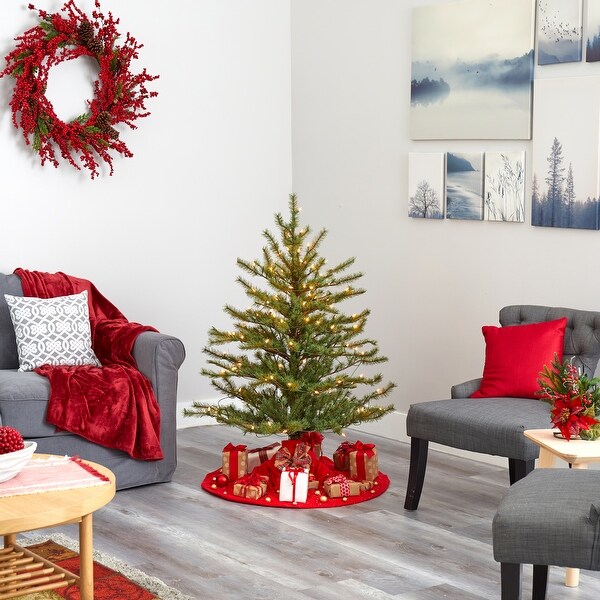 4' Vancouver Mountain Pine Christmas Tree with 100 Clear Light