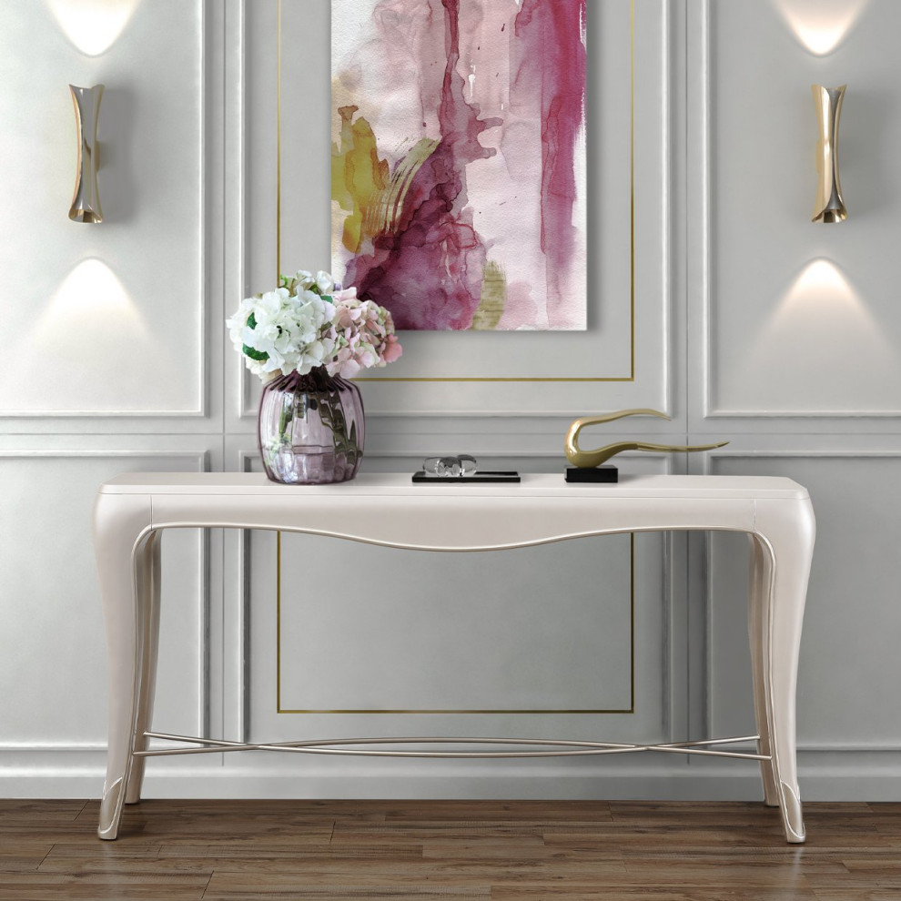 Aico Amini London Place 3 PC Cocktail  End  ampConsole Table Set in Creamy Pearl   Transitional   Coffee Table Sets   by AMOC  Houzz