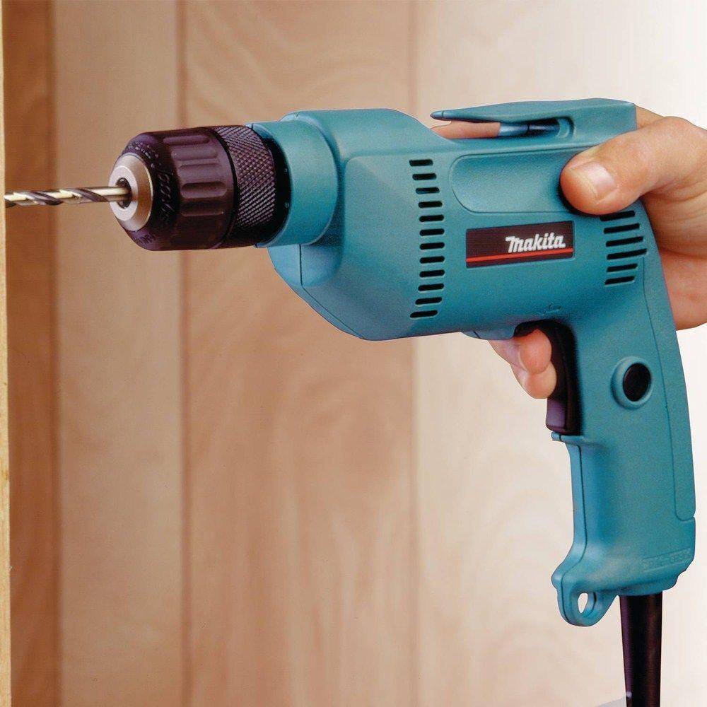 Makita 4.9 Amp 38 in. Corded Low Noise (79dB) Variable Speed Drill with Keyless Chuck and Hard Case 6408K