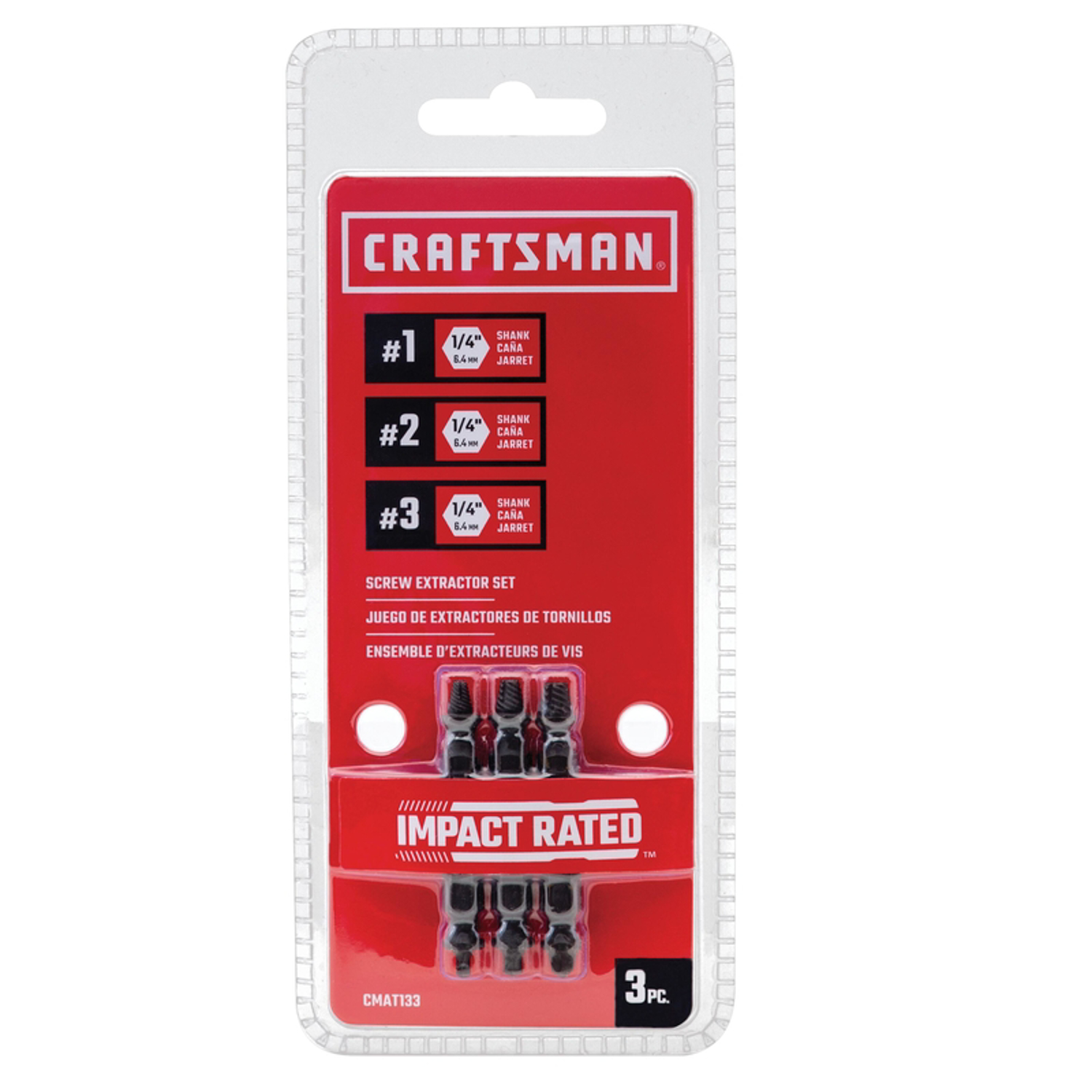 Craftsman M2 High Speed Steel Double-Ended Screw Extractor Set 3 pc