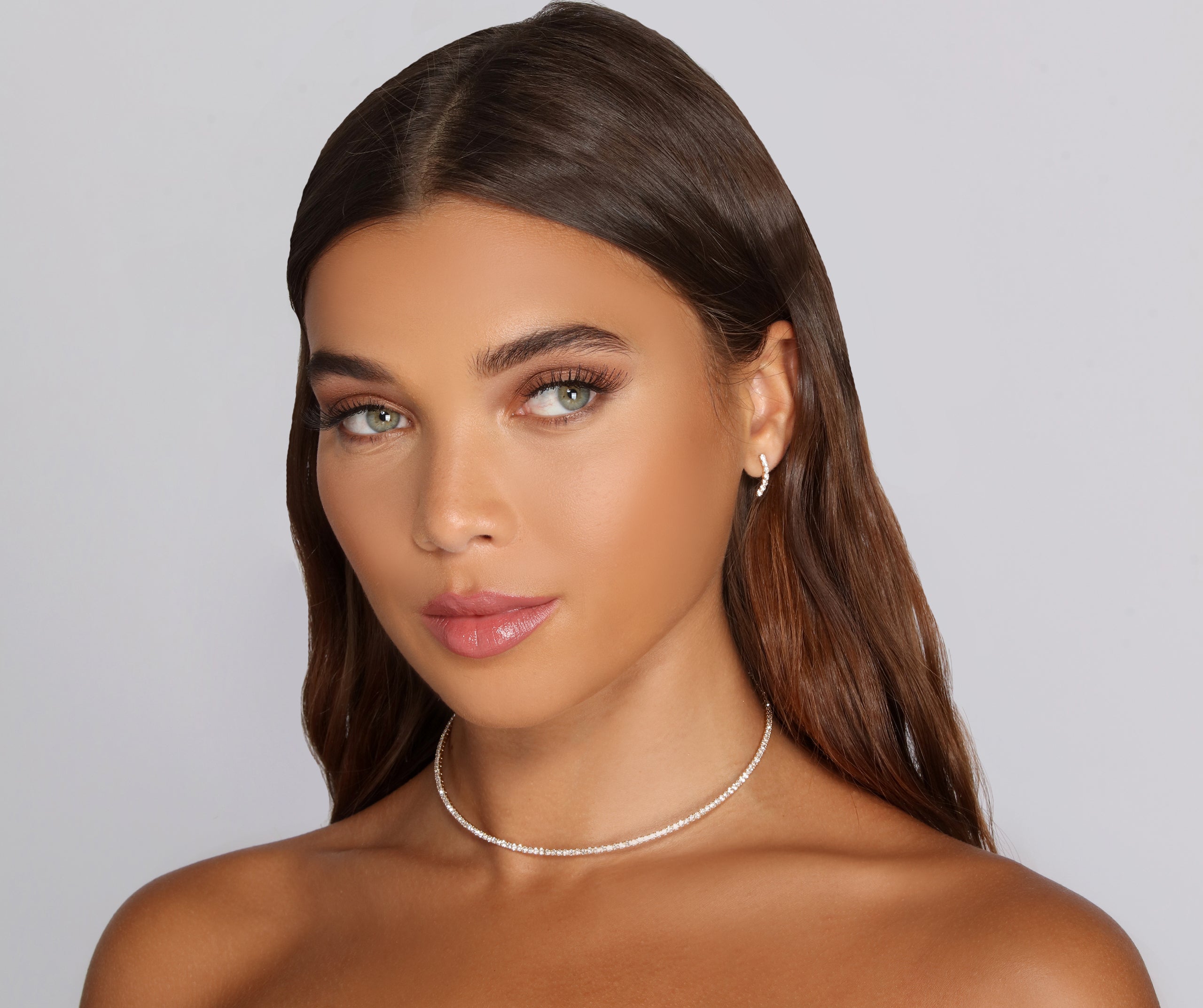 Dainty Rhinestone Choker Set