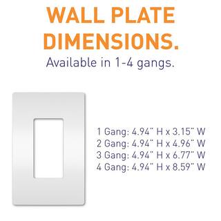 Legrand radiant 1-Gang DecoratorRocker Plastic Screwless Wall Plate with Microban Antimicrobial Protection White RWP26WAMCC6