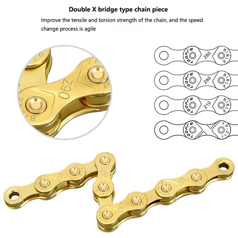 Cycling Parts ENLEE Anti Rust Mountain Road Bicycle Chain 8/9/10/11/12 Speed Gold MTB Bike Chains