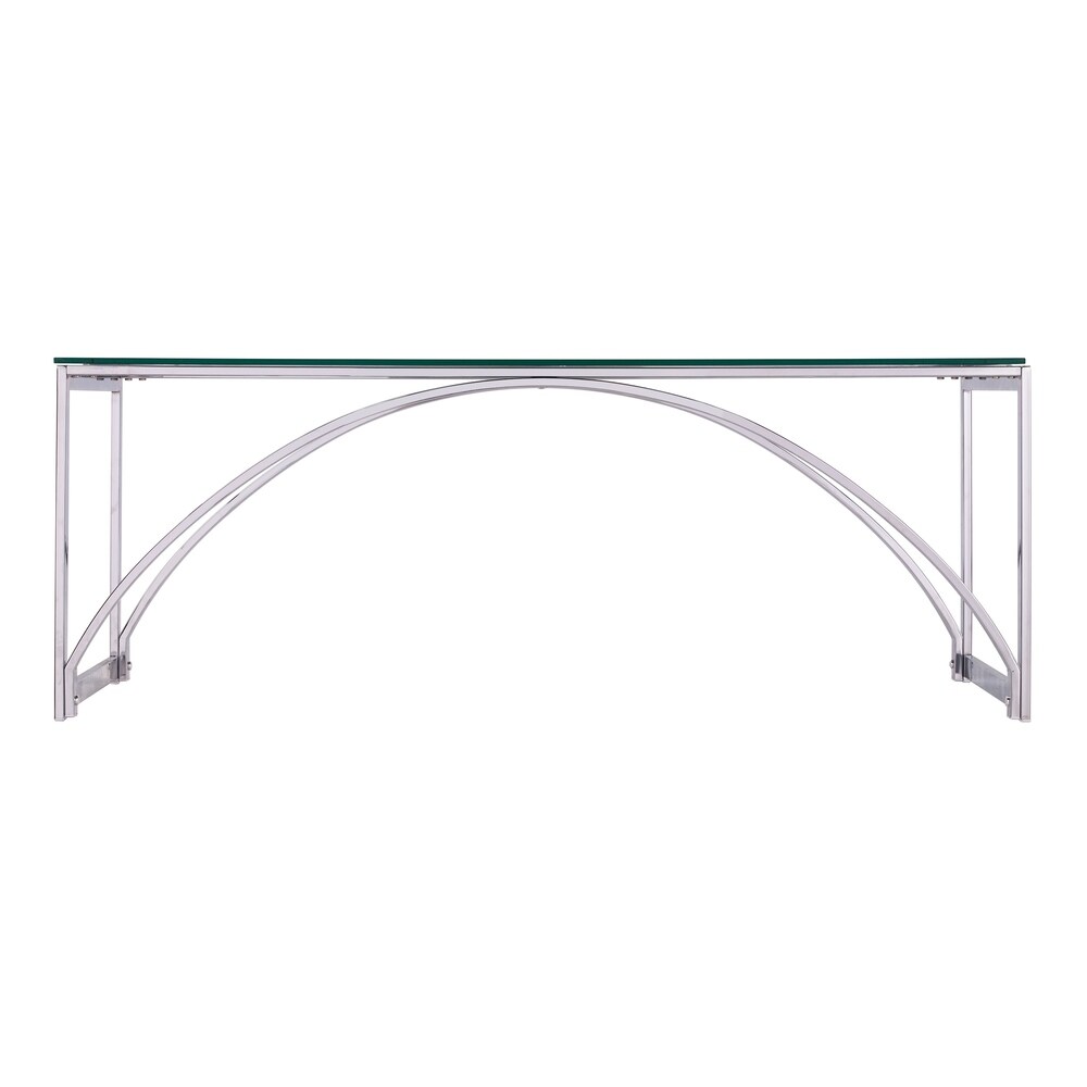 SEI Furniture Stene Contemporary Silver Glass Coffee Table