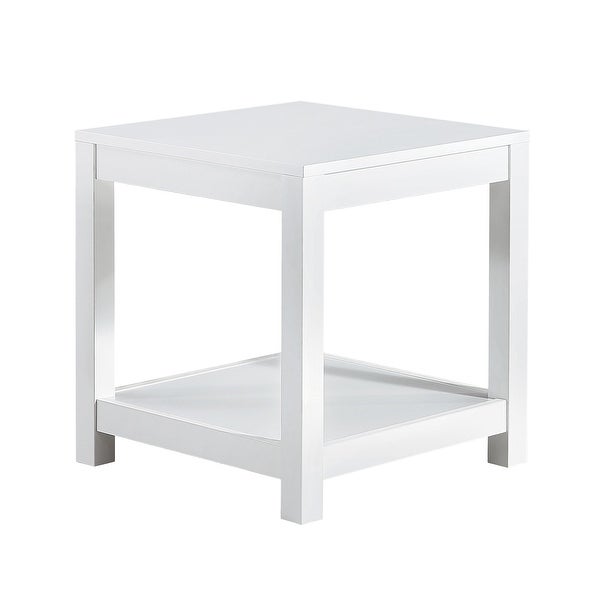 Side Table 2-tier End Table with Storage Shelve - 17.7 x 17.7 18.7INCH