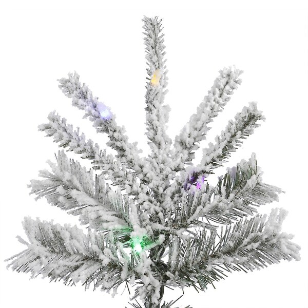 Vickerman 10' Flocked Sierra Fir Slim Artificial Christmas Tree，1100 MultiColored LED lights