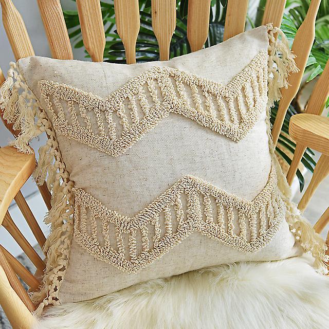 European Style Tassel Suede Tufted Pillowcase Velvet Bohemian Style Modern Simple Fashion Straight Tassel Sofa Waist Pillow