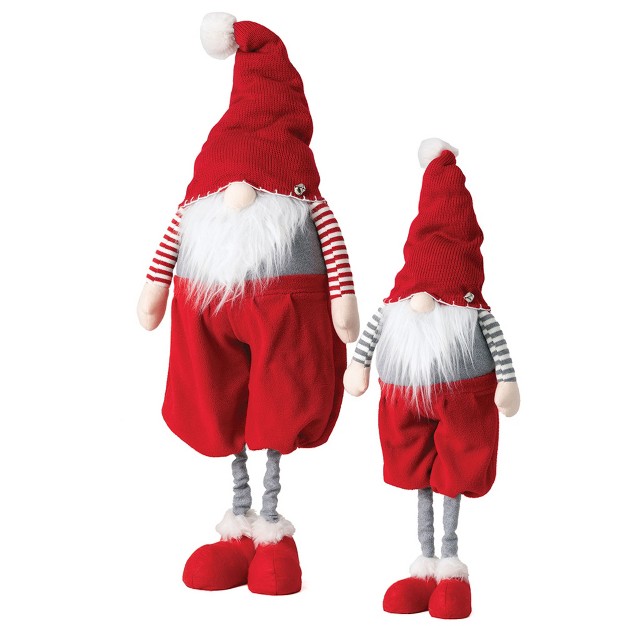 Sullivans Set Of 2 Oversized Standing Telescopic Gnome Figurines 44 quot h amp 35 quot h Red