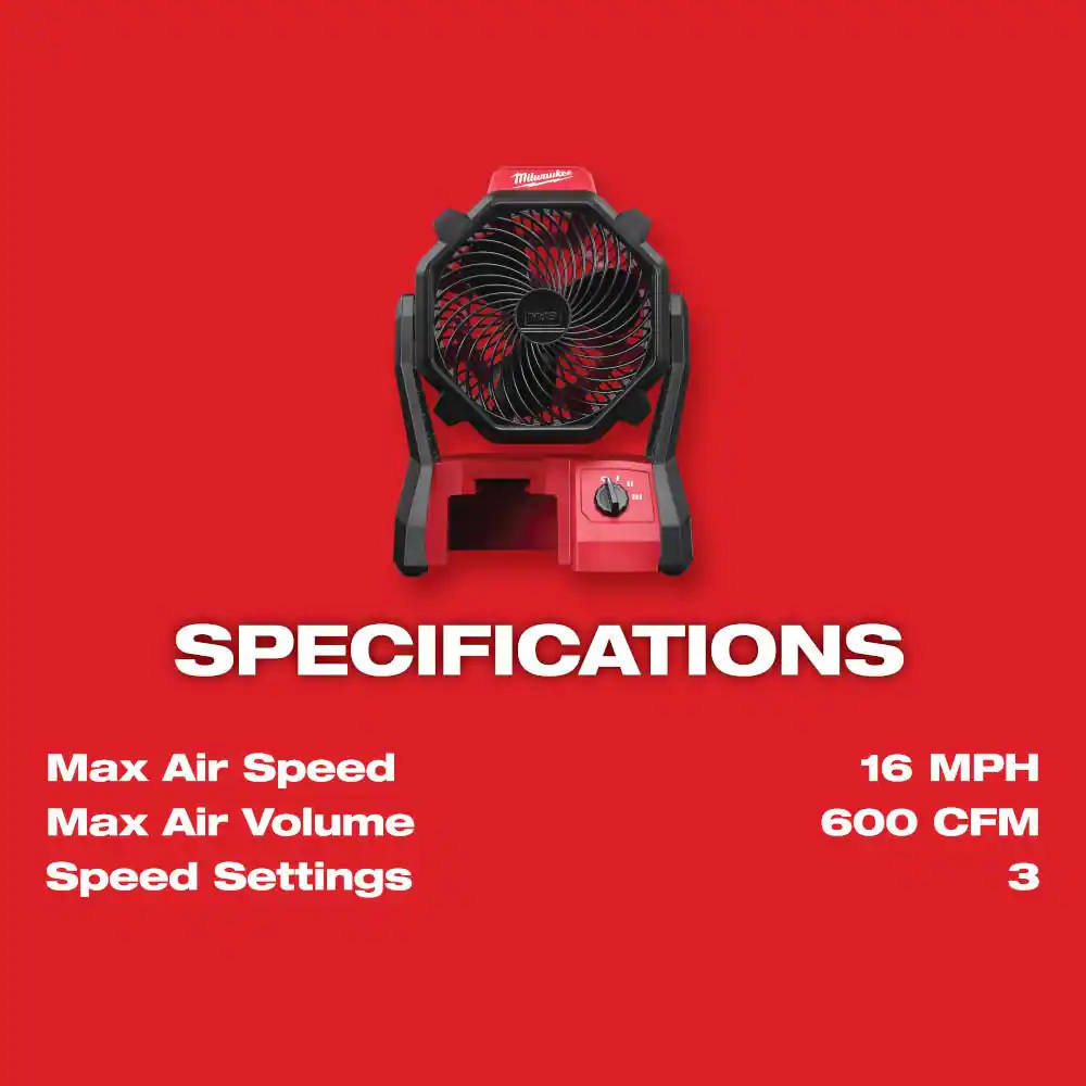 Milwaukee M18 18-Volt Lithium-Ion Cordless Jobsite Fan (Tool-Only)