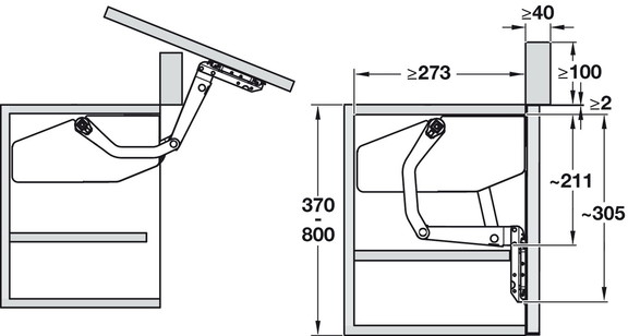 Hafele 372.34.622 Front lift up fitting  Free swin...