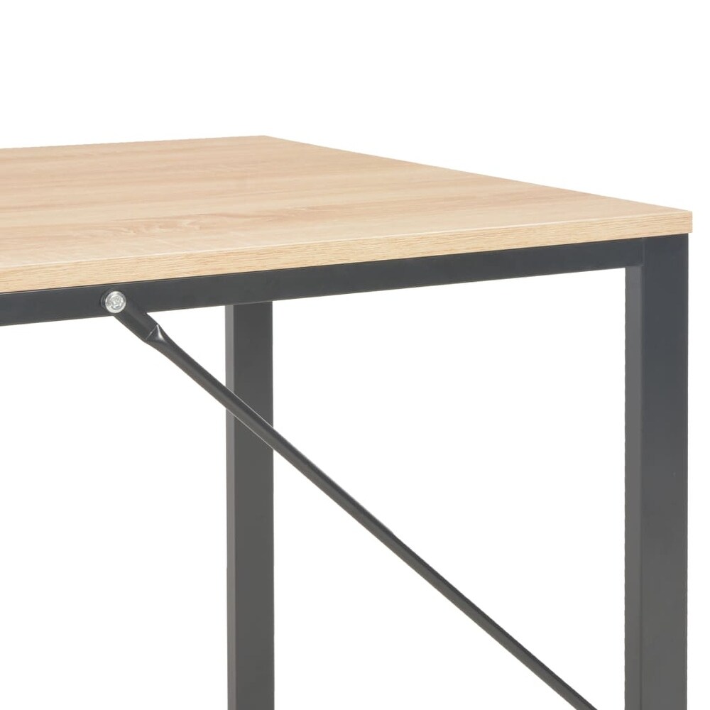 vidaXL Computer Desk Black and Oak 47.2\