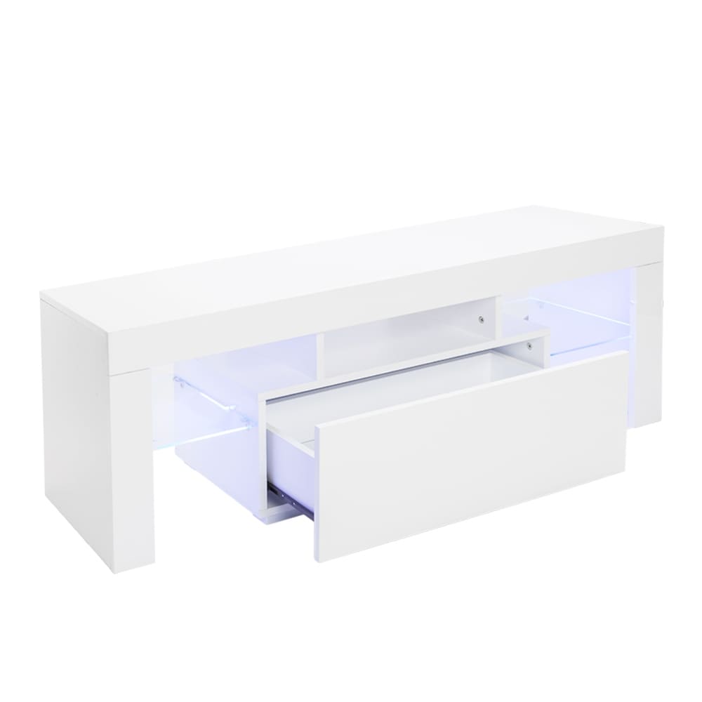 51 inch Modern 1 drawer TV Stand Cabinet with LED Lights