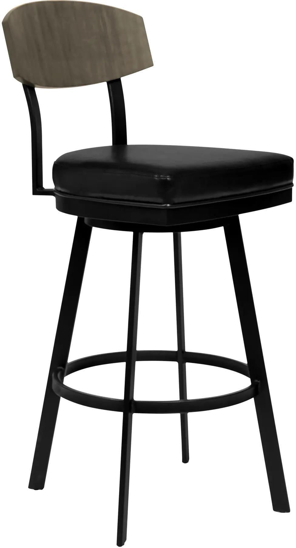 Frisco Matte Black Swivel Counter Height Stool