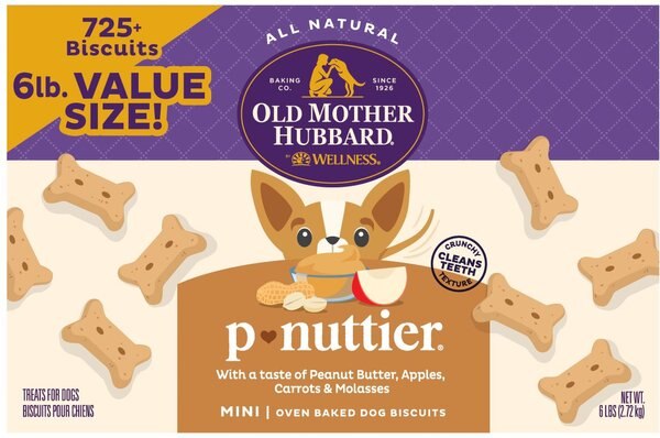 Old Mother Hubbard by Wellness Classic P-Nuttier Natural Mini Oven-Baked Biscuits Dog Treats