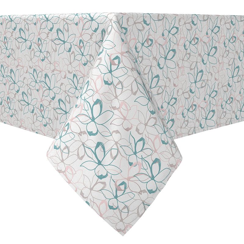 Rectangular Tablecloth， 100% Cotton， Pastel Jasmine Floral