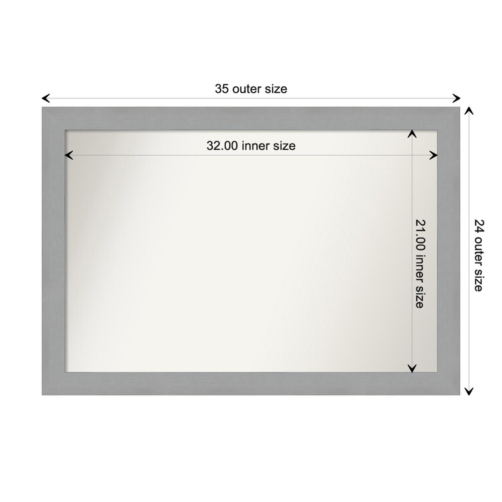 Choose Your Custom Size  24 in short side  Brushed Nickel Framed Bathroom Vanity Wall Mirror