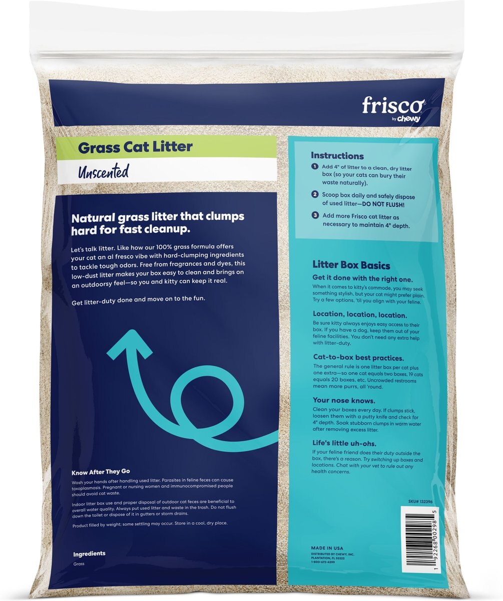 Frisco Natural Unscented Clumping Grass Cat Litter