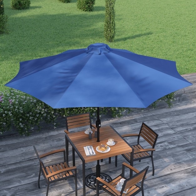 Merrick Lane 9 x27 Round Uv Resistant Outdoor Patio Umbrella With Height Lever And 33 Push Button Tilt