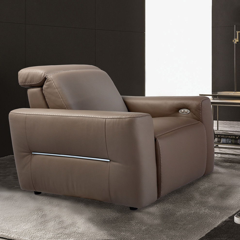 Nativa Interiors Cliff Geniune Leather Power Recliner   Contemporary   Recliner Chairs   by Nativa Interiors  Houzz