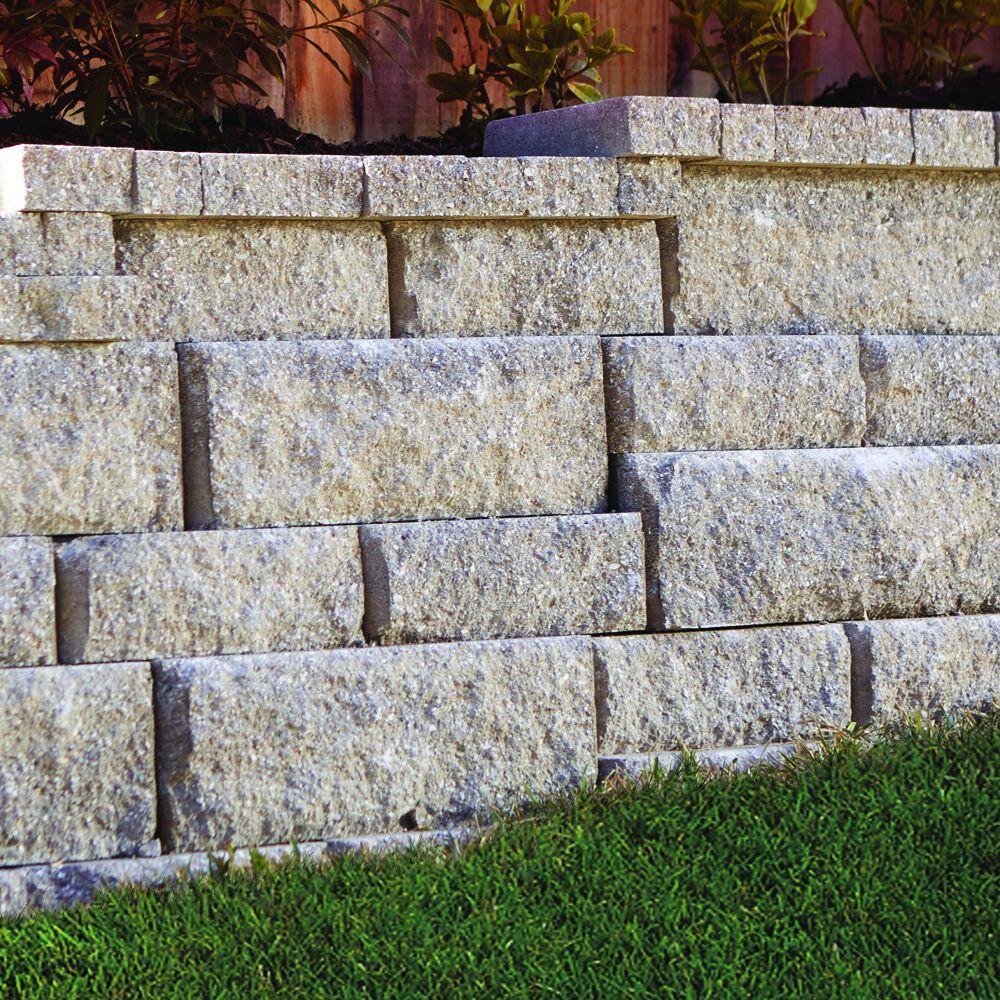 Pavestone RockWall Large 6 in. x 17.5 in. x 7 in. Pecan Concrete Retaining Wall Block (48 Pcs.  34.9 sq. ft.  Pallet) 79824