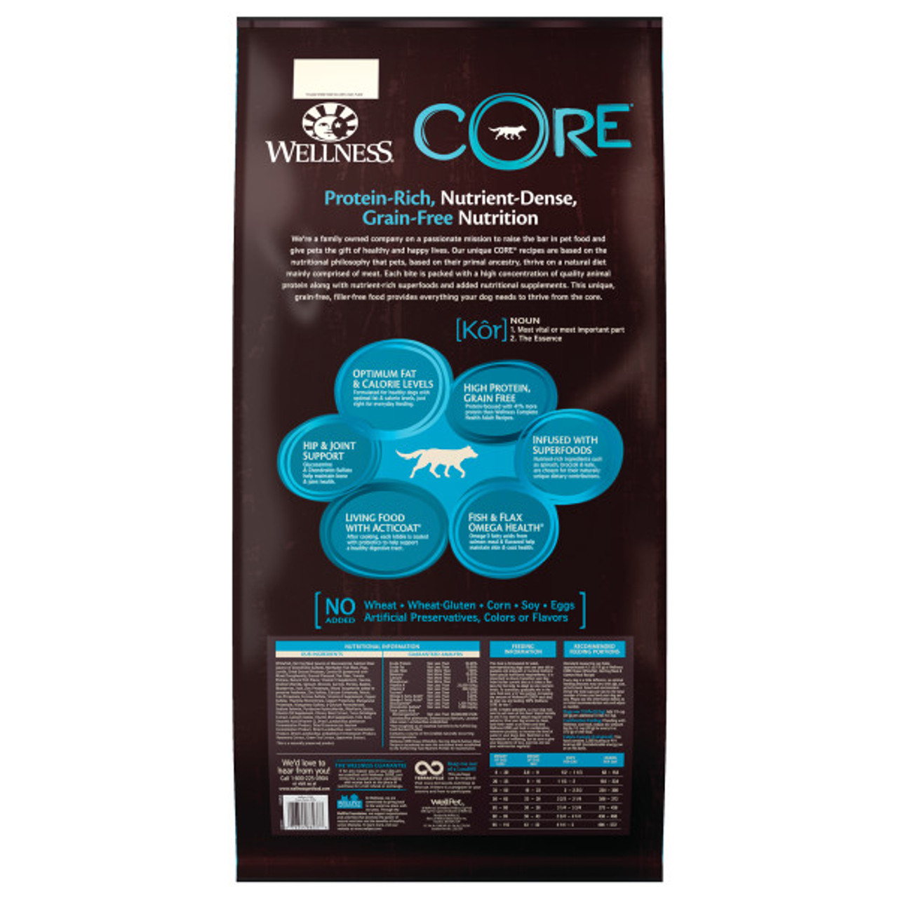 Wellness CORE Grain Free Ocean Dog Food， 24 Lb. Bag