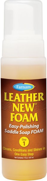 Farnam Leather New Foam Easy-Polishing Horse Saddle Soap， 7-oz bottle