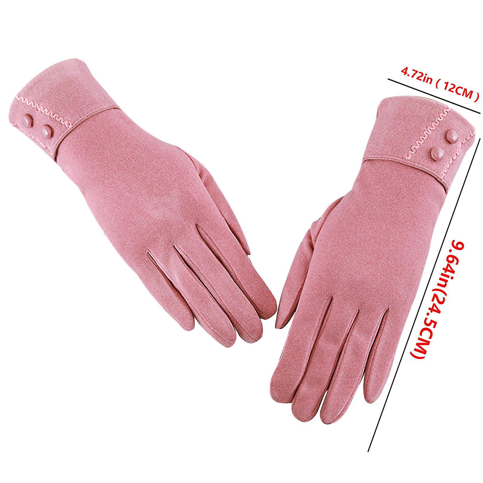 Women's Solid Color German Velvet Gloves With T-ouch Screen For Index Finger