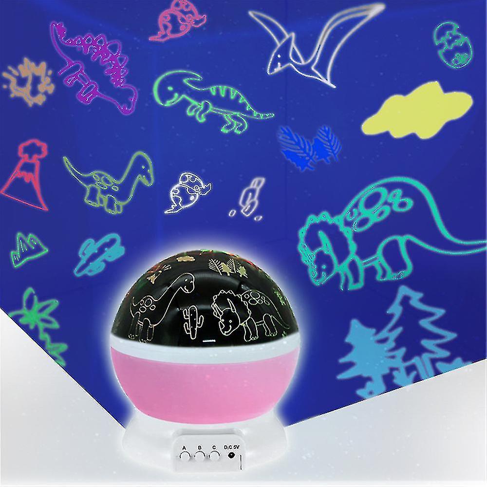 Fantasy Dinosaur Rotating Projection Night Light Colorful Bedside Led Atmosphere Light Projector Lamp Xmas Birthday Gift