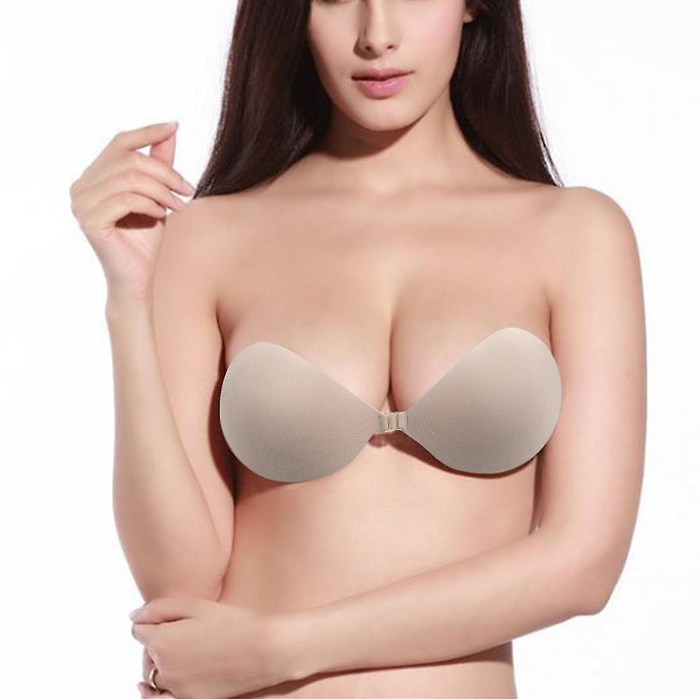 Thick Padded Strapless Backless Push Up Silicon Adhesive Invisible Nude Bra (skin Color， B)