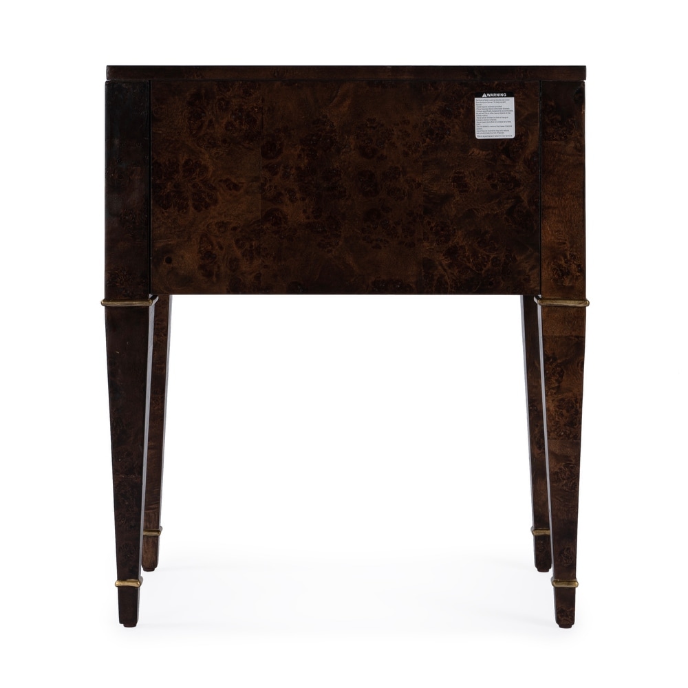 Kai 2 Drawer Burl Wood End Table